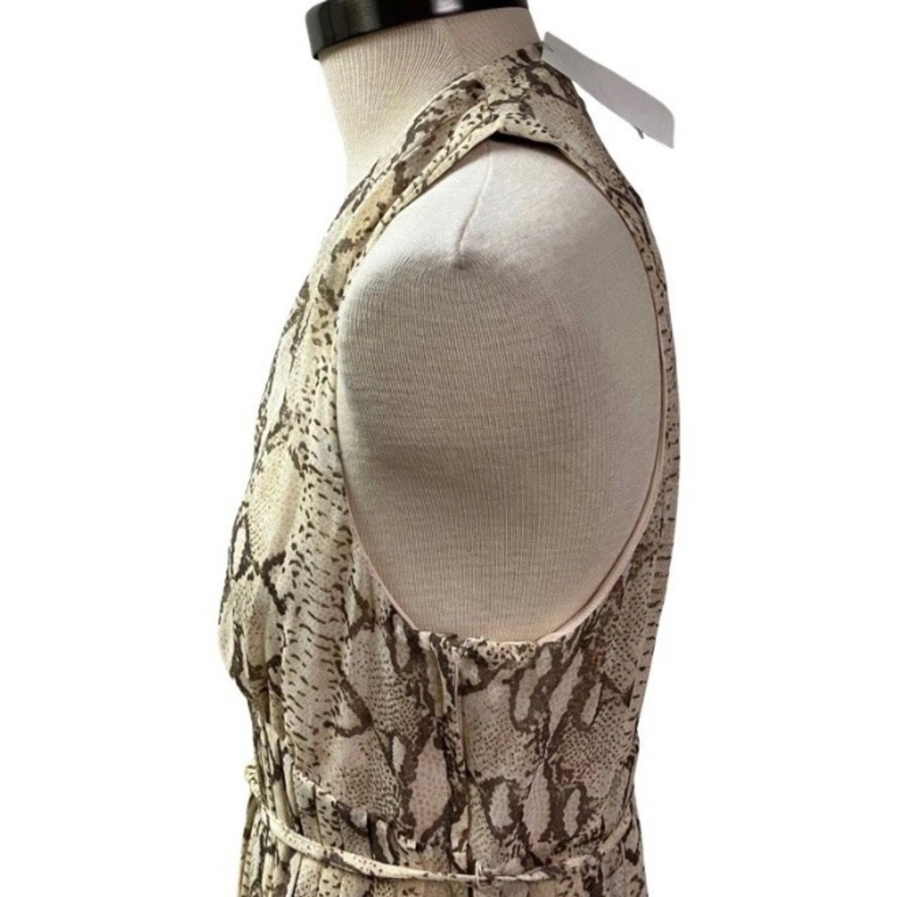 NWT! H & M Fairy Feminine Flirty Halter Pleated Dress SZ 10 Snakeskin Print - Picture 8 of 11
